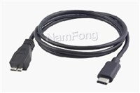 USB3.0cabel,USB C type,Type-C to USB 3.0 Micro B M 黑色，USB CABLE，USB延長線，延長線數據線工廠，PD快充線廠家