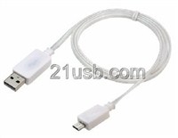 USB AM TO MICRO 5P CABLE 發光線 白色，USB手機線，手機數據線，MHL TYPE C CABLE,TYPE C HUB 擴展塢工廠