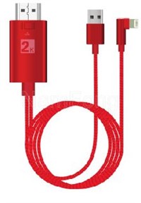 linghtning M  TO  HDMI M +USB M雙支線-90度頭，linghtning M90度彎頭，linghtning 彎頭手機視頻線工廠，視頻線生產廠家，MHL工廠